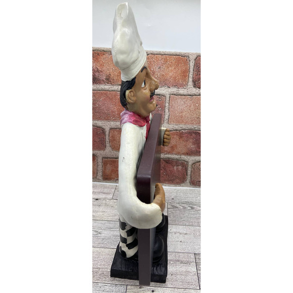 Chef Figurine holding Menu Chalkboard - Picture 10 of 11